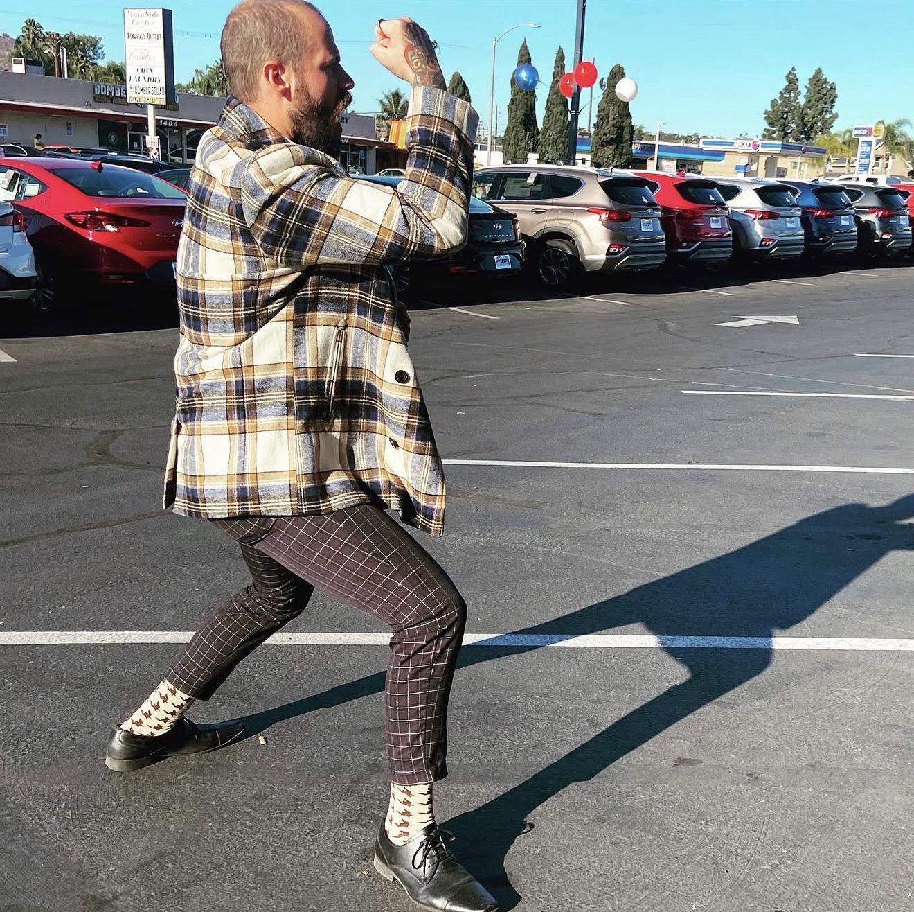 Collector striking a playful pose