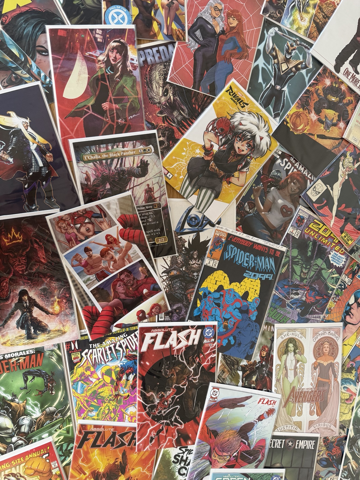 Colorful comic book collection